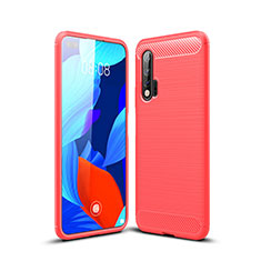 Funda Silicona Carcasa Goma Line para Huawei Nova 6 Rojo