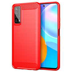 Funda Silicona Carcasa Goma Line para Huawei P Smart (2021) Rojo