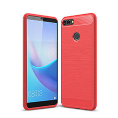 Funda Silicona Carcasa Goma Line para Huawei Y9 (2018) Rojo