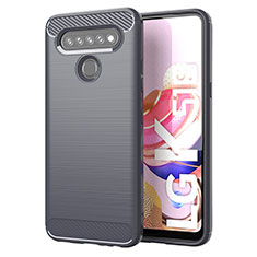 Funda Silicona Carcasa Goma Line para LG K51S Gris