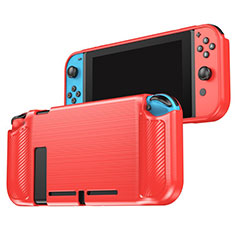 Funda Silicona Carcasa Goma Line para Nintendo Switch Rojo