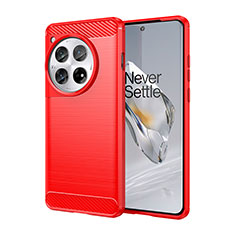 Funda Silicona Carcasa Goma Line para OnePlus 12 5G Rojo