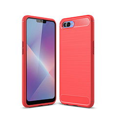 Funda Silicona Carcasa Goma Line para Oppo A12e Rojo