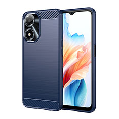 Funda Silicona Carcasa Goma Line para Oppo A2x 5G Azul