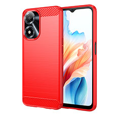 Funda Silicona Carcasa Goma Line para Oppo A2x 5G Rojo