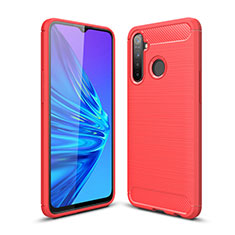 Funda Silicona Carcasa Goma Line para Realme 5 Rojo