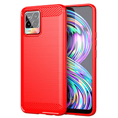 Funda Silicona Carcasa Goma Line para Realme 8 4G Rojo