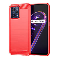 Funda Silicona Carcasa Goma Line para Realme 9 Pro+ Plus 5G Rojo