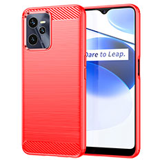 Funda Silicona Carcasa Goma Line para Realme C35 Rojo