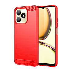 Funda Silicona Carcasa Goma Line para Realme C53 Rojo