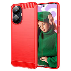 Funda Silicona Carcasa Goma Line para Realme Narzo N55 Rojo