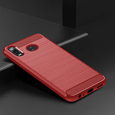 Funda Silicona Carcasa Goma Line para Samsung Galaxy A6s Rojo