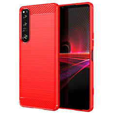 Funda Silicona Carcasa Goma Line para Sony Xperia 1 IV Rojo