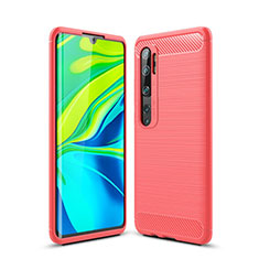 Funda Silicona Carcasa Goma Line para Xiaomi Mi Note 10 Rojo