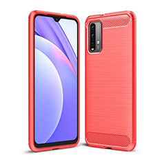 Funda Silicona Carcasa Goma Line para Xiaomi Redmi 9 Power Rojo