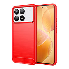 Funda Silicona Carcasa Goma Line para Xiaomi Redmi K70 5G Rojo