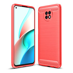 Funda Silicona Carcasa Goma Line para Xiaomi Redmi Note 9 5G Rojo