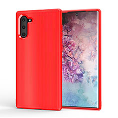 Funda Silicona Carcasa Goma Line S01 para Samsung Galaxy Note 10 Rojo