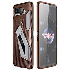 Funda Silicona Carcasa Goma Twill para Asus ROG Phone 5 Pro Marron