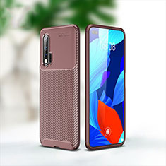 Funda Silicona Carcasa Goma Twill para Huawei Nova 6 5G Marron