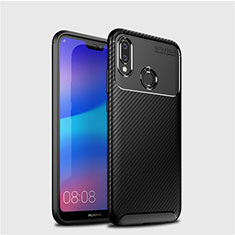 Funda Silicona Carcasa Goma Twill para Huawei P20 Lite Negro