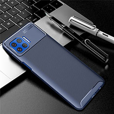 Funda Silicona Carcasa Goma Twill para Motorola Moto One 5G Azul