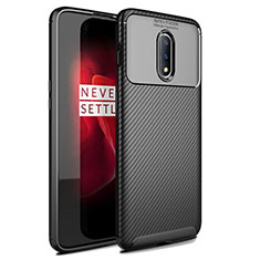 Funda Silicona Carcasa Goma Twill para OnePlus 7 Negro