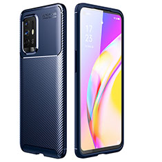 Funda Silicona Carcasa Goma Twill para Oppo F19 Pro+ Plus 5G Azul