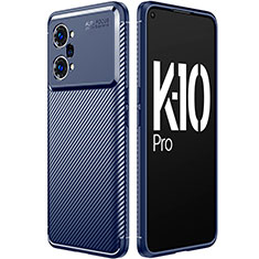 Funda Silicona Carcasa Goma Twill para Oppo K10 Pro 5G Azul