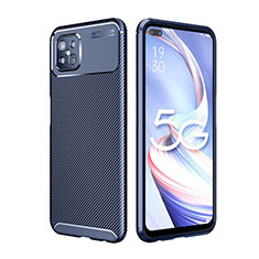 Funda Silicona Carcasa Goma Twill para Oppo Reno4 Z 5G Azul