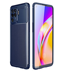 Funda Silicona Carcasa Goma Twill para Oppo Reno5 F Azul