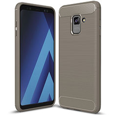 Funda Silicona Carcasa Goma Twill para Samsung Galaxy A8+ A8 Plus (2018) A730F Gris