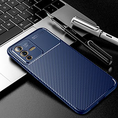 Funda Silicona Carcasa Goma Twill para Vivo V23 5G Azul