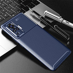 Funda Silicona Carcasa Goma Twill para Vivo X50 Pro 5G Azul