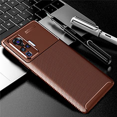 Funda Silicona Carcasa Goma Twill para Vivo X50 Pro 5G Marron