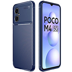 Funda Silicona Carcasa Goma Twill para Xiaomi Poco M4 5G Azul