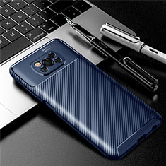 Funda Silicona Carcasa Goma Twill para Xiaomi Poco X3 NFC Azul