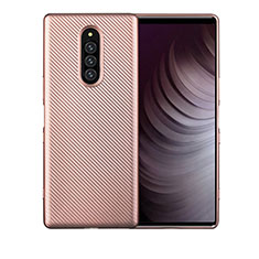 Funda Silicona Carcasa Goma Twill T01 para Sony Xperia 1 Oro Rosa