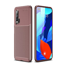 Funda Silicona Carcasa Goma Twill Y01 para Huawei Nova 6 5G Marron