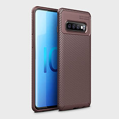 Funda Silicona Carcasa Goma Twill Y01 para Samsung Galaxy S10 Marron