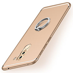 Funda Silicona Carcasa Ultrafina Goma con Anillo de dedo Soporte para Huawei Honor 6X Oro