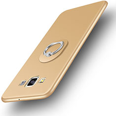 Funda Silicona Carcasa Ultrafina Goma con Anillo de dedo Soporte para Samsung Galaxy DS A300G A300H A300M Oro