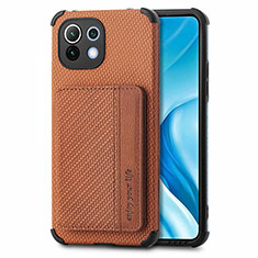 Funda Silicona Carcasa Ultrafina Goma con Magnetico A04 para Xiaomi Mi 11 Lite 5G Marron