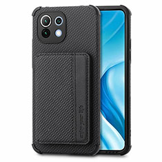 Funda Silicona Carcasa Ultrafina Goma con Magnetico A04 para Xiaomi Mi 11 Lite 5G NE Negro