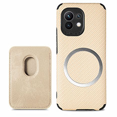 Funda Silicona Carcasa Ultrafina Goma con Magnetico A05 para Xiaomi Mi 11 Lite 4G Oro