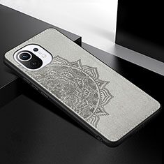 Funda Silicona Carcasa Ultrafina Goma con Magnetico A08 para Xiaomi Mi 11 Lite 4G Gris