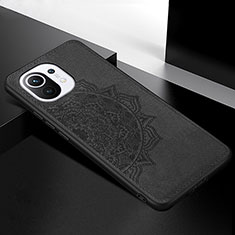 Funda Silicona Carcasa Ultrafina Goma con Magnetico A08 para Xiaomi Mi 11 Lite 4G Negro