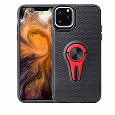 Funda Silicona Carcasa Ultrafina Goma con Magnetico Anillo de dedo Soporte A01 para Apple iPhone 11 Pro Rojo