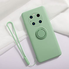 Funda Silicona Carcasa Ultrafina Goma con Magnetico Anillo de dedo Soporte A01 para Huawei Mate 40E Pro 5G Menta Verde