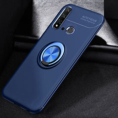 Funda Silicona Carcasa Ultrafina Goma con Magnetico Anillo de dedo Soporte A01 para Huawei Nova 5i Azul